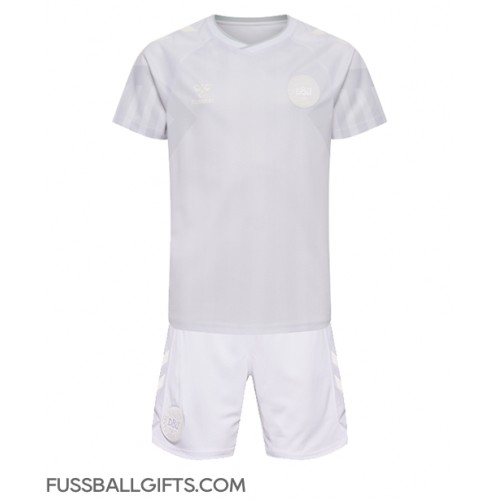 Dänemark Fußballbekleidung Auswärtstrikot Kinder WM 2022 Kurzarm (+ kurze hosen)